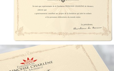 certificat-fondation-Princesse-Charlene-de-Monaco